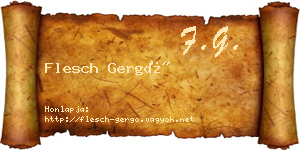 Flesch Gergő névjegykártya